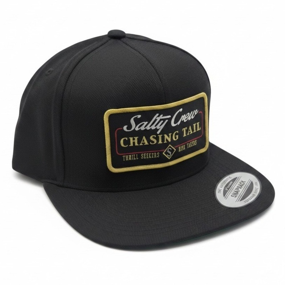 Salty Crew Aniram Hat Mens Black Chasing Tail Snapback Cap 35035880 NEW